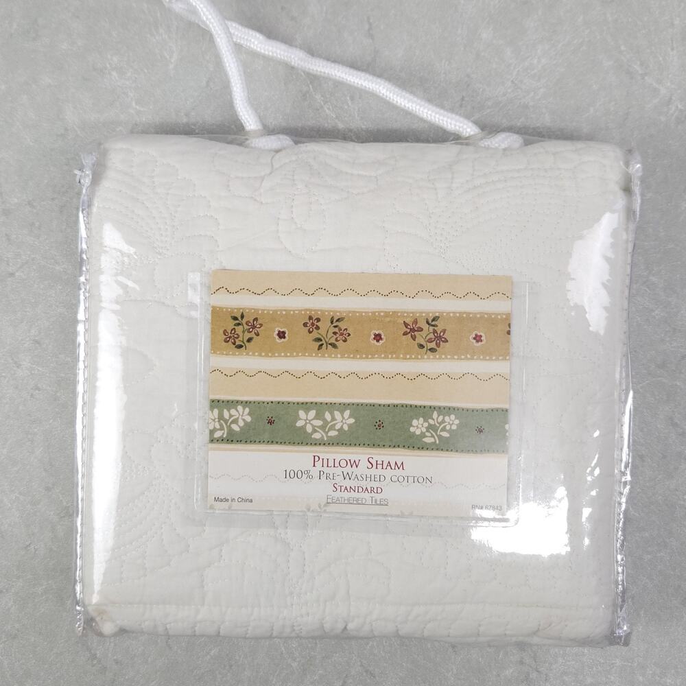 C&F HOME Standard Quilted Pillow Sham Cream Cottage Shabby Minimalist Farmhouse
